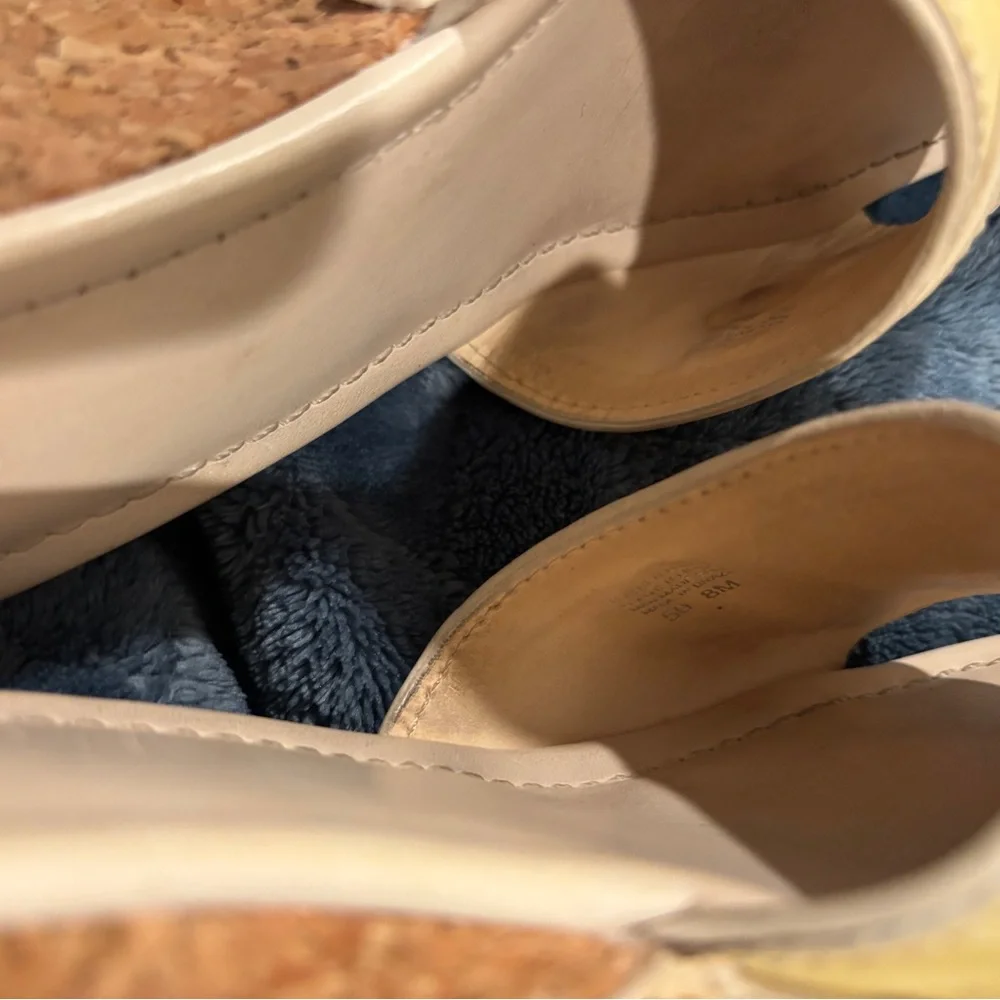 Tory Burch Yellow Cork Wedge Sandals - Picture 10 of 10